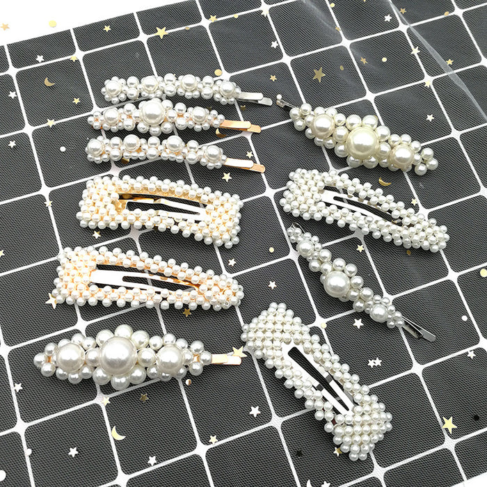 Wholesale ins pearl hair clip adult side card elegant top clip JDC-HC-ShaoK006
