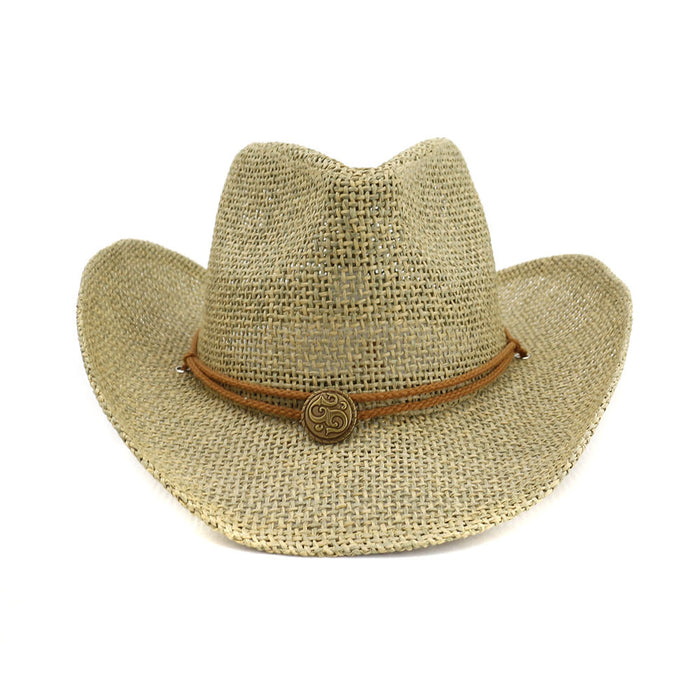 Chapeau de paille de cowboy western en gros topper en plein air jdc-fh-mshen001