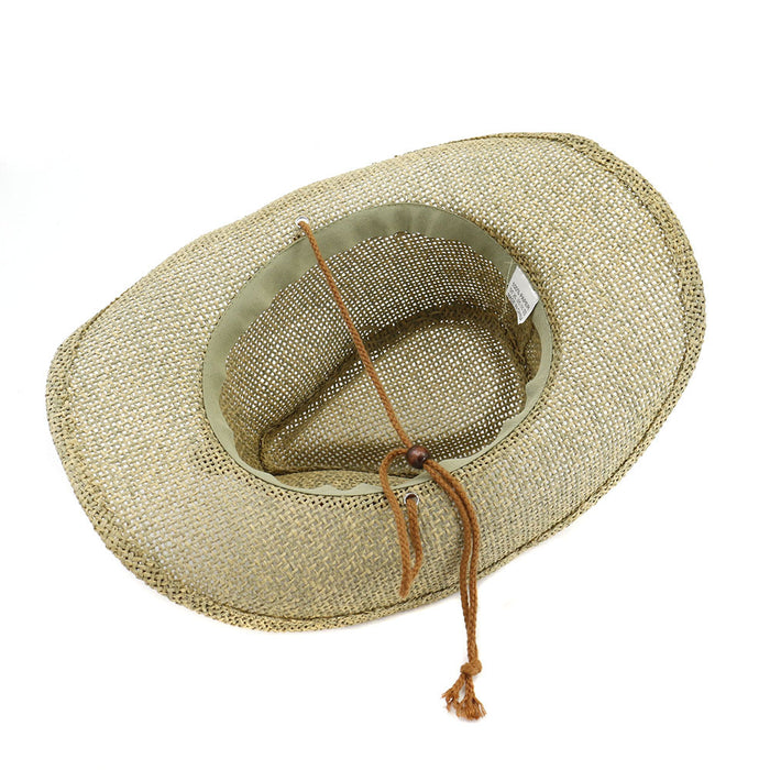 Wholesale western cowboy straw hat topper outdoor seaside JDC-FH-MShen001