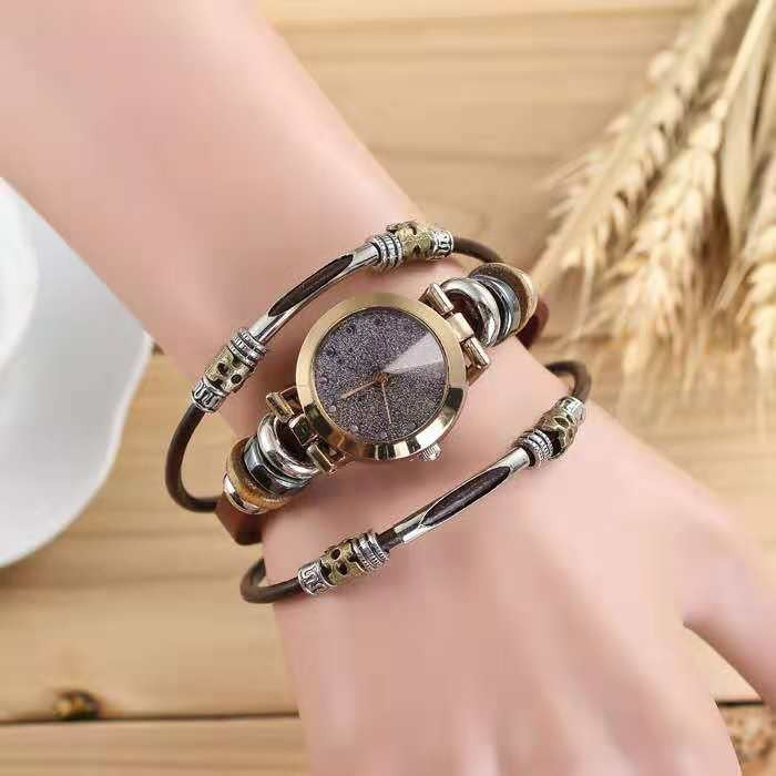 Wholesale Vintage Braided Jewelry Leather Bracelet Multilayer Stainless Steel JDC-BT-YonY004