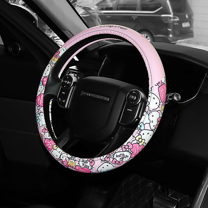 Wholesale Car Accessories Leather Cute Cartoon Anti-Slip Car Steering Wheel Cover (S) JDC-CA-MCZai001
