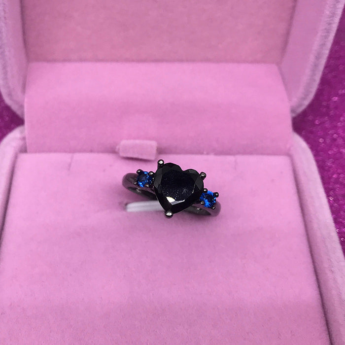 Wholesale Ring Copper Black Heart JDC-RS-ChenR094