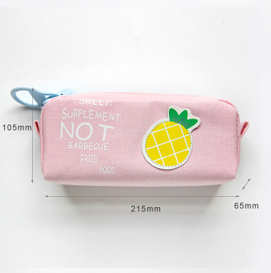 Wholesale Pencil Bag Canvas Fruit Large Zipper Large Capacity Stationery Box MOQ≥2 JDC-PB-YUNKE009