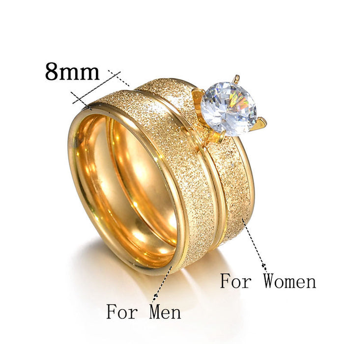 Wholesale Zircon Stainless Steel Couple Wedding Rings JDC-RS-RXSFL015