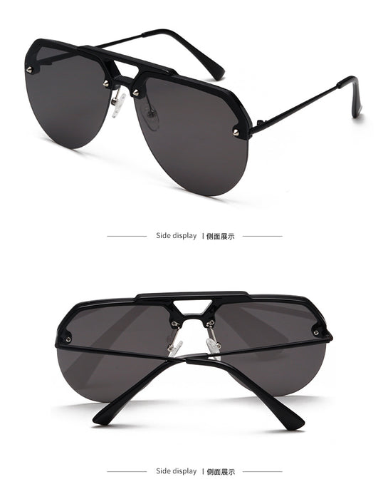 Wholesale Sunglasses PC Half Frame Jelly Color JDC-SG-MengJ006