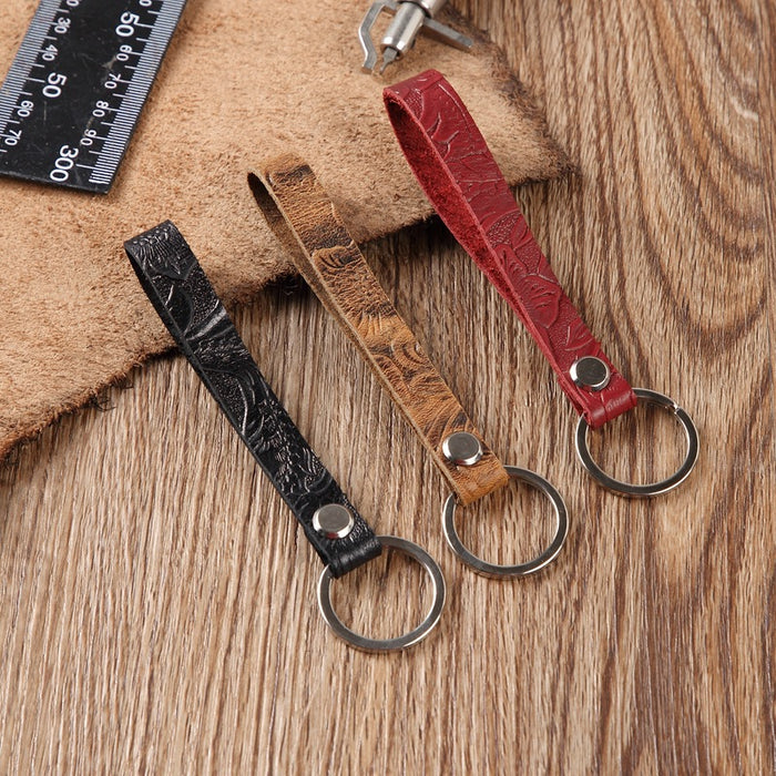 Wholesale Keychains Leather Carved Lanyard MOQ≥2 JDC-KC-YouPeng007