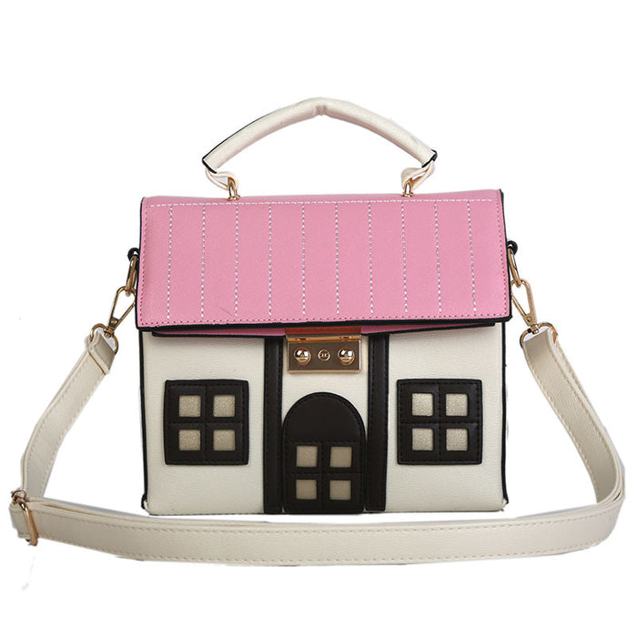 Wholesale PU Contrast Color Creative Funny Small House Shoulder Bag JDC-SD-Hanc013