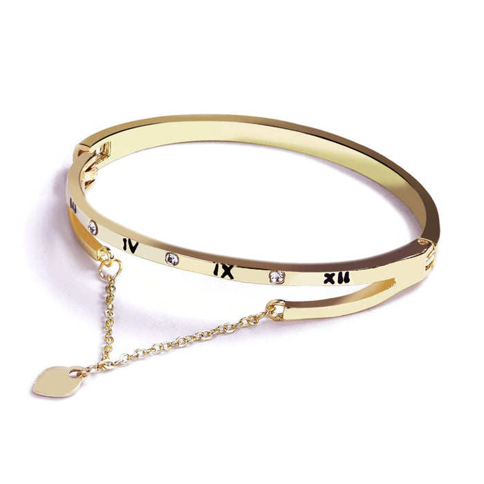 Wholesale Bracelet Jewelry Roman Numerals Love Tassel Peach Heart JDC-BT-SLZ003
