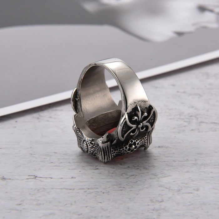 Wholesale Men's Rings Titanium Ruby JDC-RS-YiS011