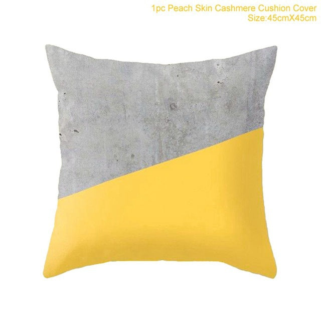 Wholesale Pillowcase Plush Geometric Colorblocking MOQ≥2 JDC-PW-Yunhan002