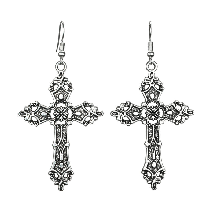 Wholesale Baroque Cross Alloy Earrings MOQ≥2 JDC-ES-Caitao011