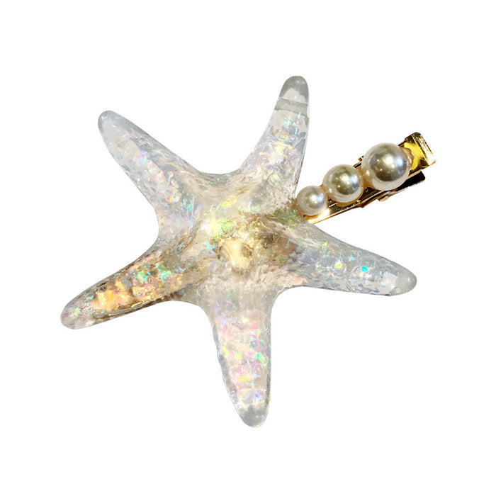 Jewelry WholesaleWholesale Color Starfish Pearl Metal Hair Clip JDC-HC-CR003 Hair Clips 楚柔 %variant_option1% %variant_option2% %variant_option3%  Factory Price JoyasDeChina Joyas De China