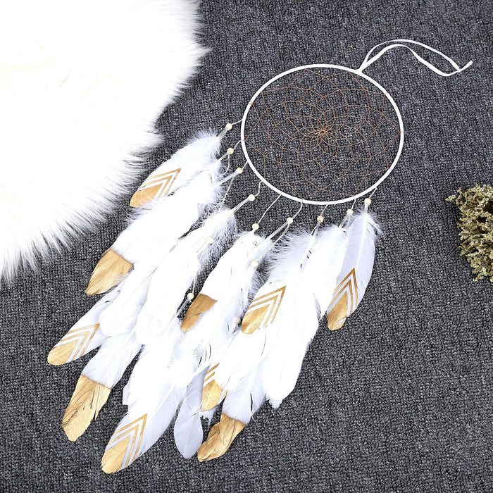 Wholesale Dreamcatcher Iron Goose Feather Wooden Beads High Strength Wire Handmade JDC-DC-YXuan018
