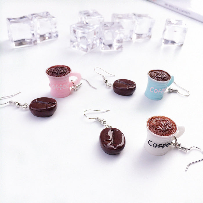 Wholesale Handmade Funny Funny Simulation Coffee Bean Earrings JDC-ES-ChTeng015