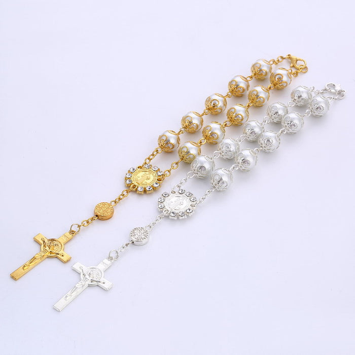 Wholesale Bracelet Alloy 10MM Glass Pearl Tori Handmade Bracelet MOQ≥2 JDC-BT-ShanS006