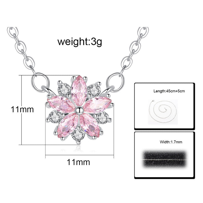 Wholesale necklace flower zircon set necklace JDC-NE-MiMeng034