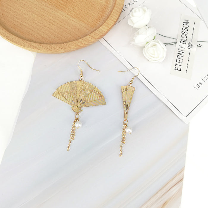 Wholesale Earrings Alloy Foldable Fan Tassels JDC-ES-Baolai010