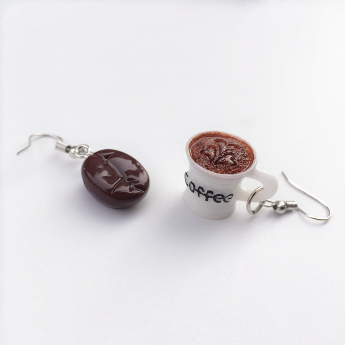 Wholesale Handmade Funny Funny Simulation Coffee Bean Earrings JDC-ES-ChTeng015