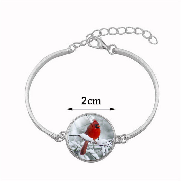Wholesale Bracelet Alloy Glass Sheet Cardinals JDC-BT-HengX022