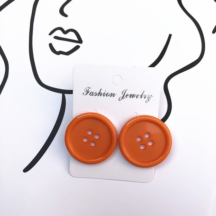 Wholesale Color Candy Color Button Wood Earrings JDC-ES-Chouteng002