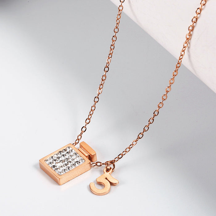 Wholesale Rose Gold Perfume Bottle Necklace JDC-NE-XunO061