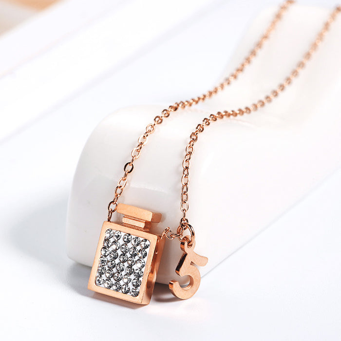 Wholesale Rose Gold Perfume Bottle Necklace JDC-NE-XunO061