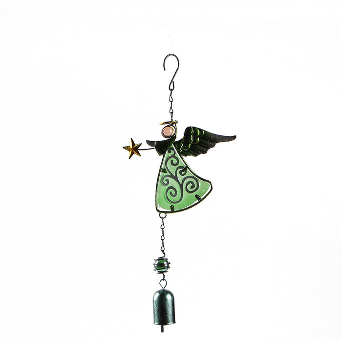 Wholesale Angel Painted Metal Iron Glass Wind Chimes JDC-WC-ZYang009