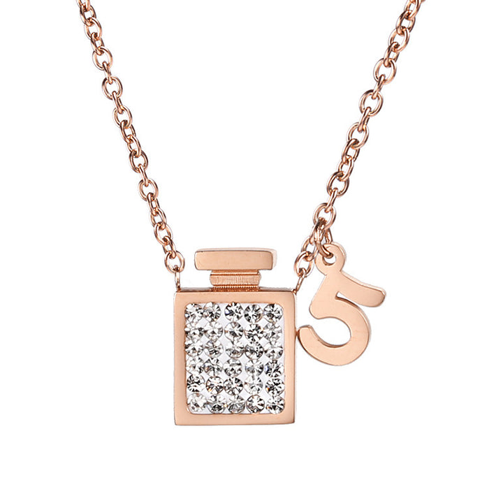 Wholesale Rose Gold Perfume Bottle Necklace JDC-NE-XunO061