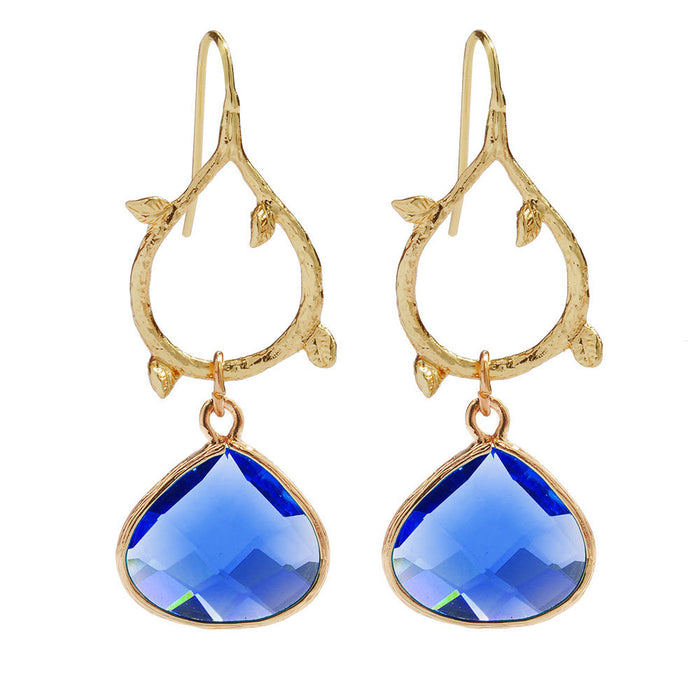 Wholesale copper heart glass drop earrings JDC-ES-zhongn021
