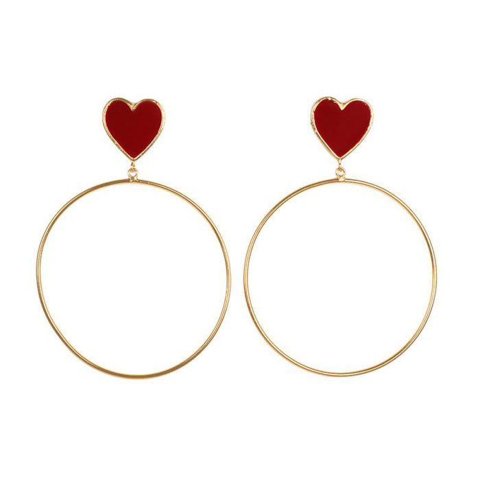 Jewelry WholesaleWholesale Exaggerated Love Fashion Punk Style Big Circle Earrings MOQ≥3 JDS-ES-GSYS010 Earrings 伊尚 %variant_option1% %variant_option2% %variant_option3%  Factory Price JoyasDeChina Joyas De China