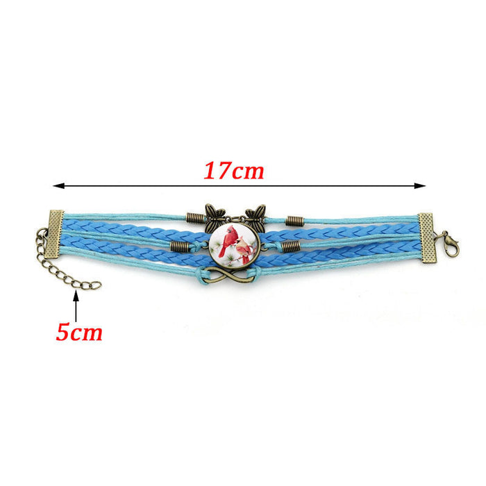 Wholesale Bracelet Alloy Glass Sheet Cardinal Multilayer Hand Woven JDC-BT-HengX023