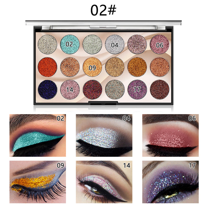 Wholesale 18 Colors Glitter Glitter Highlight Eyeshadow Palette MOQ≥3 JDC-EY-MR002