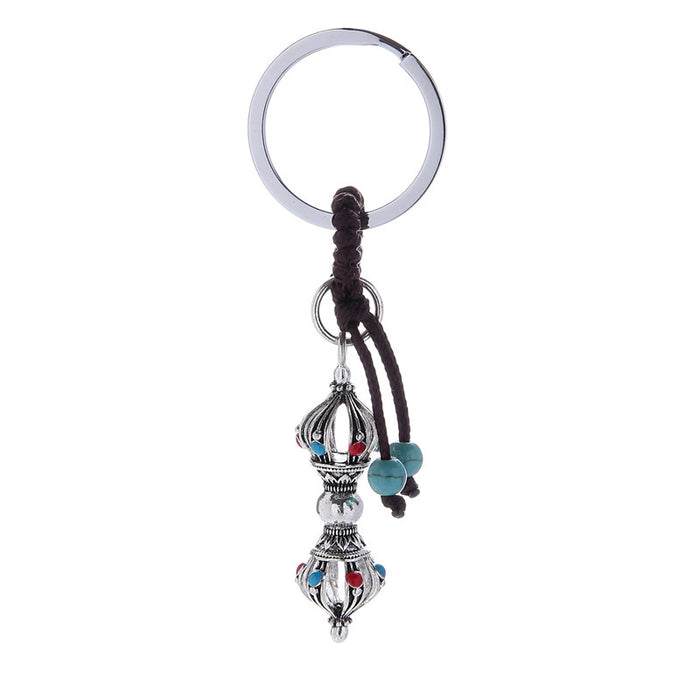 Wholesale Keychains Alloy Vajra Pendant Ethnic Style Peace Amulet MOQ≥10 JDC-KC-XYC001
