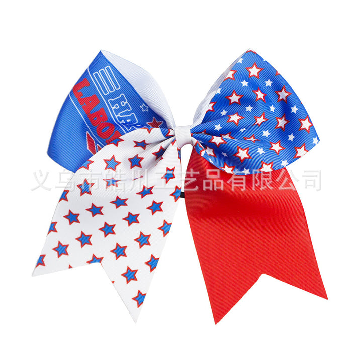 Wholesale 4th of July Independence Day 8 Inch Bow Tie Swallowtail Streamer Hair Accessories MOQ≥2 JDC-HS-HaoC001