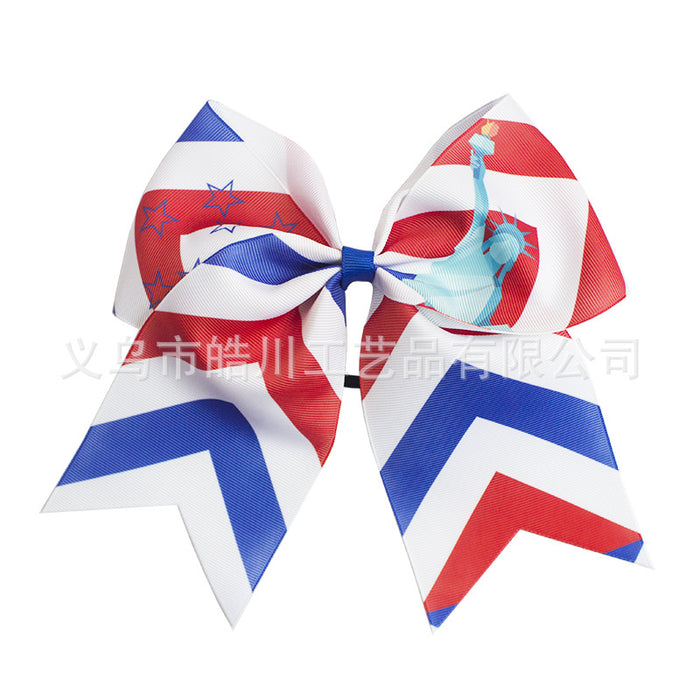 Wholesale 4th of July Independence Day 8 Inch Bow Tie Swallowtail Streamer Hair Accessories MOQ≥2 JDC-HS-HaoC001