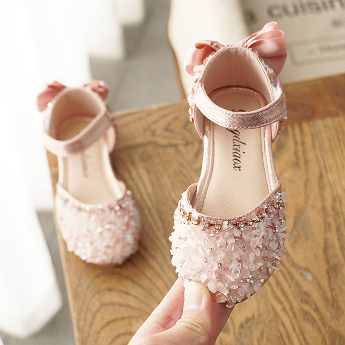 Wholesale Summer Rhinestone Soft Sole Girls Half Sandals Princess Shoes JDC-SD-MaiQ002