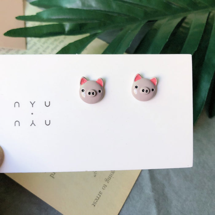 Wholesale Earrings Ceramic Cute Piggy JDC-ES-MoN014