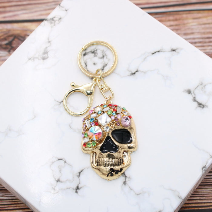 Wholesale Keychain Alloy Diamond Skull Pendant MOQ≥2 JDC-KC-JiaX001