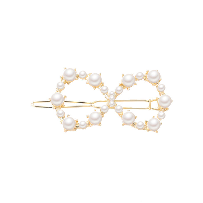 Wholesale sweet hairpin geometric pearl duckbill clip JDC-HC-D109