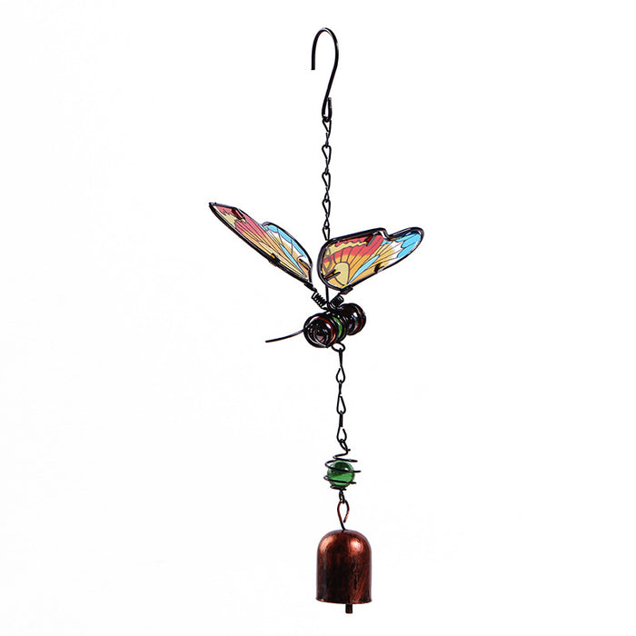Wholesale Butterfly Painted Metal Iron Glass Wind Chimes JDC-WC-ZYang007