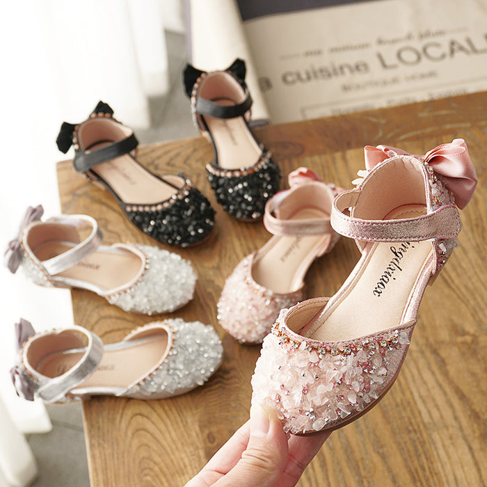 Wholesale Summer Rhinestone Soft Sole Girls Half Sandals Princess Shoes JDC-SD-MaiQ002