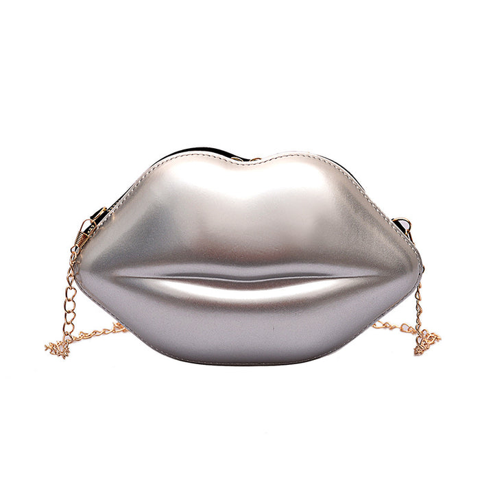 Wholesale Shoulder Bag Polyester Lip Bag Patent Leather Chain Messenger Bag JDC-SD-Shah003
