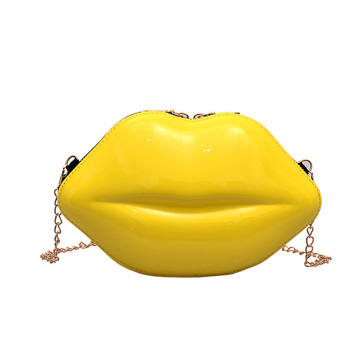 Wholesale Shoulder Bag Polyester Lip Bag Patent Leather Chain Messenger Bag JDC-SD-Shah003