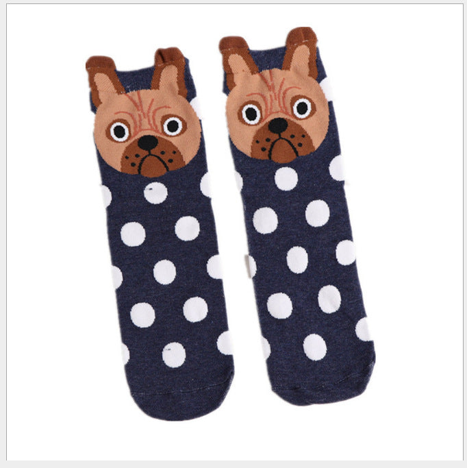 Wholesale Sock Cotton Breathable Sweat Absorbent Tube Cartoon Dog JDC-SK-XinER003