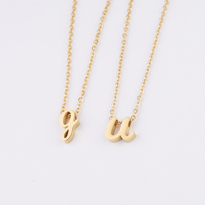Wholesale English alphabet stainless steel bead necklace MOQ≥5 JDC-PT-MinP001