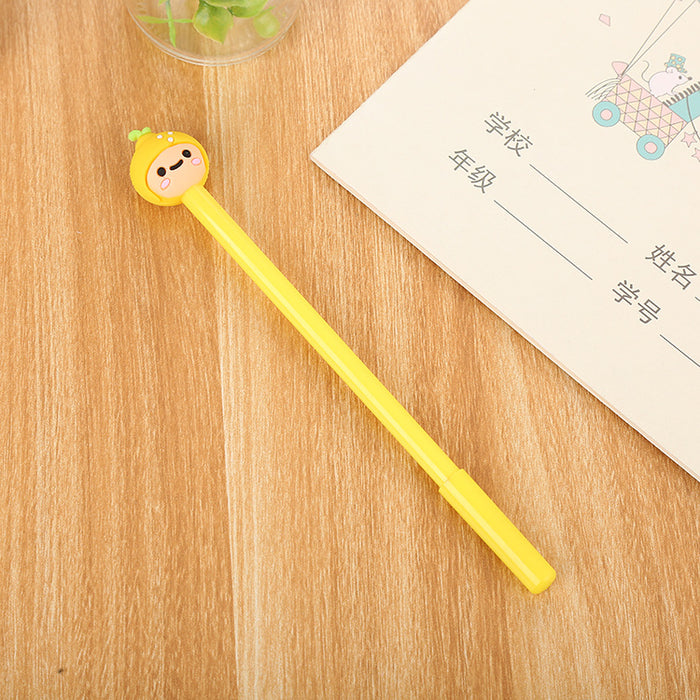 Wholesale Random Cartoon Fruit Shape Silicone Plastic Ballpoint Pen JDC-BP-Liuj005