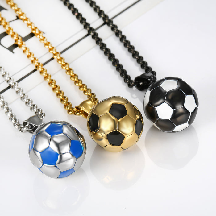 Wholesale Necklaces Titanium Steel Creative Football MOQ≥2 JDC-NE-XuanL002