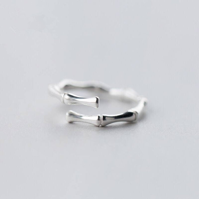 Wholesale Rings Silver Plated Bamboo Adjustable JDC-RS-Congz004