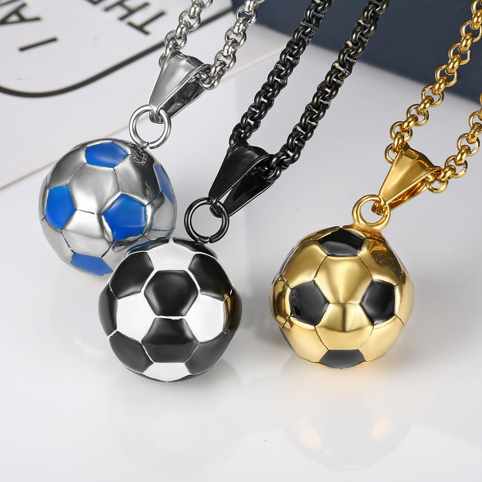 Wholesale Necklaces Titanium Steel Creative Football MOQ≥2 JDC-NE-XuanL002