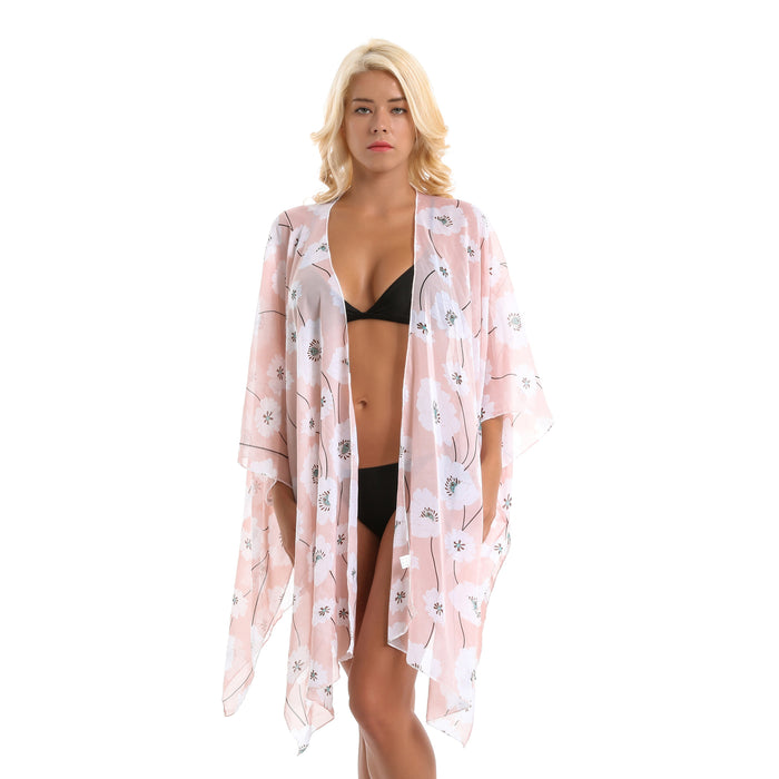 Wholesale summer vacation beach idyllic floral sunscreen bikini blouse JDC-SW-duanr005